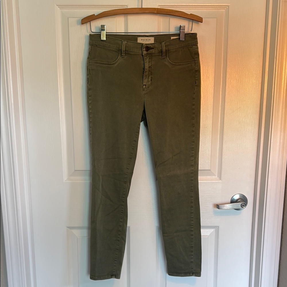 PacSun Green Skinny Jeans Stretch Denim